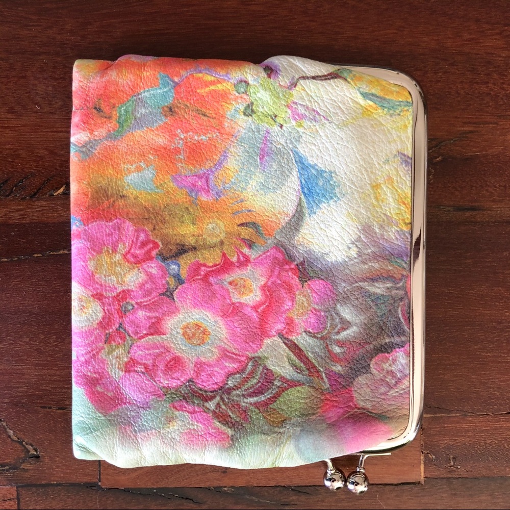 Hobo painted leather clutch
